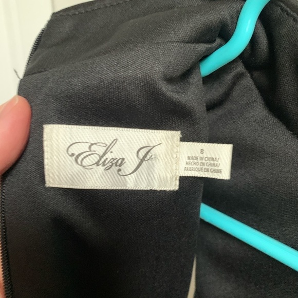 NWOT Eliza J Black Sequin Feather Dress Size 8 - Picture 5 of 8